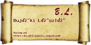 Bujáki László névjegykártya